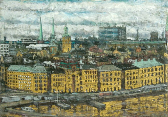 "Gamla stan och skeppbron" 20x29.5cm